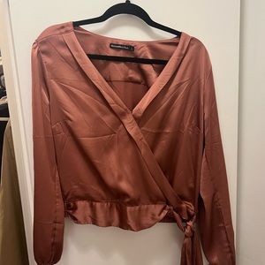 Abercrombie Dusty Rose Satin Top